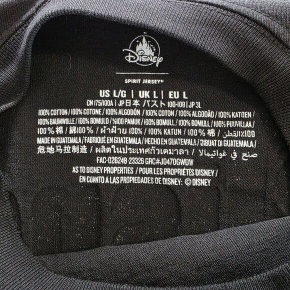 Walt Disney World Black White Spirit Jersey Sweatshirt Puff Ink Unisex Large - Picture 5 of 9